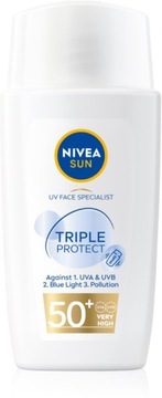 NIVEA SUN TRIPPLE PROTECT УЛЬТРАЛЕГКИЙ ФЛЮИД ДЛЯ ЛИЦА С ФИЛЬТРОМ SPF50+ 40 МЛ