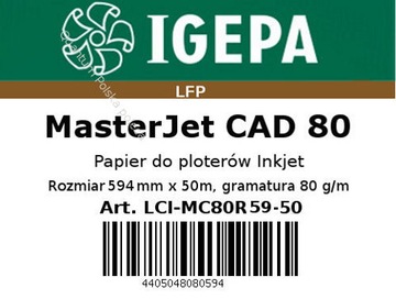Papier w roli do plotera CAD 80g/m 594x50 IGEPA
