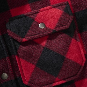 Koszula w kratę polarowa Brandit Jeff Fleece Long Sleeve Czerwona Czarna M
