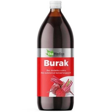 EkaMedica Burak sok bez cukru z witaminą C camu camu 1L