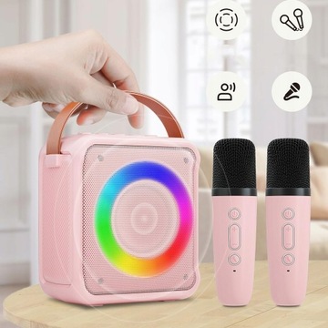 НАБОРЫ ДЛЯ КАРАОКЕ, 2 МИКРОФОНА RGB, BLUETOOTH 5.0 TF, USB AUX