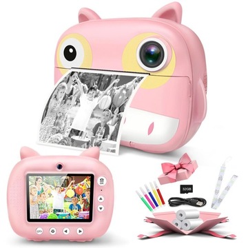 1080P Cute Kids Instant Camera 12MP Kids Digital