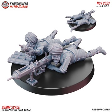 PIAT Indian Sikh Infantry x2 Kyoushuneko Miniature