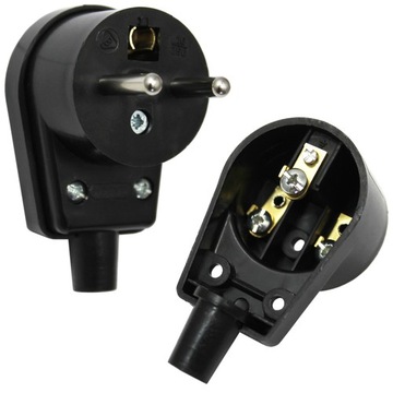 WTYCZKA KĄTOWA Z BOLCEM 16A CZARNA POLSKA 3300-02