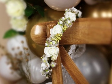 Венок для причастия, первое причастие, белый, цветы, повязка на голову, 100% ручная работа