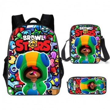 3 Szt. Brawl Stars ZESTAW SZKOLNY PLECAK TORB