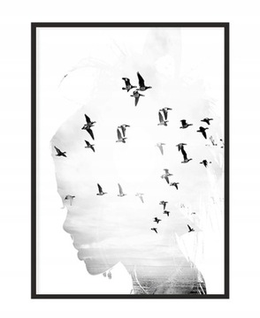 OBRAZ PLAKAT W RAMIE 53x73 cm Dziewczyna P1252