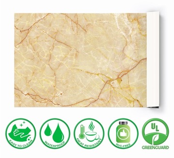 Защитная подставка для стола 120х60 золотой мрамор