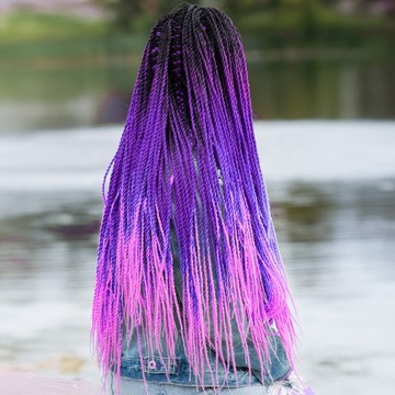 Синтетические волосы для косичек красочные косички омбре печать 130 см.