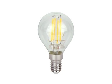 LEDLINE Żarówka LED E14 4W 4000K 480lm 230V FILAMENT szkło G45 KULKA