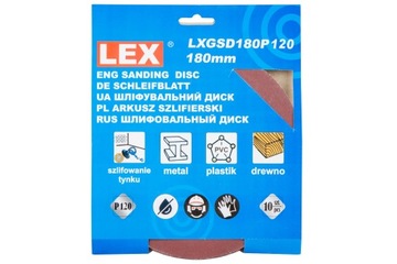 ШЛИФОВАЛЬНЫЙ ДИСК ШЛИФОВАЛЬНАЯ БУМАГА 180ММ P120 10ШТ.