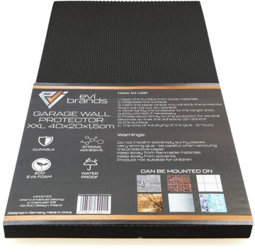 Коврик для гаража BUMPER, защита двери автомобиля 40 x 20 x 1,5 см