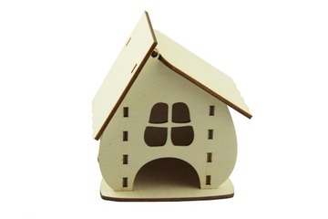 Dekoracje Las w szkle Drewniany Domek Mini