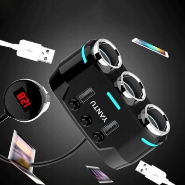 РАЗЪЕМ ДЛЯ ПРИЖИГАЛА 2X АВТОМОБИЛЬНОЕ ЗАРЯДНОЕ УСТРОЙСТВО USB