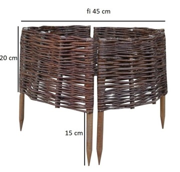 Palisada Wiklinowa Koło FI45 /H20 cm kołki olchowe