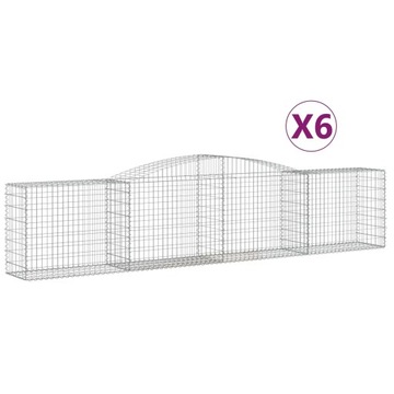 Kosz gabionowy dekoracyjny 400x50x80/100 cm srebrny