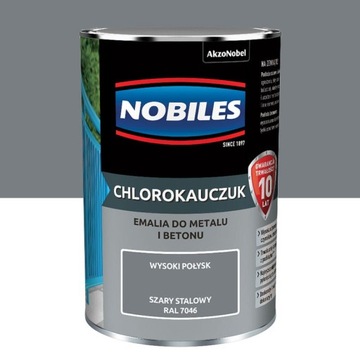 NOBILES Chlorokauczuk 0,9L szary stalowy RAL 7046