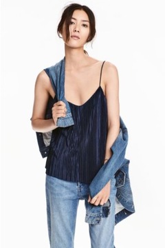 H&M plisowany top bluzka pod żakiet 38 M