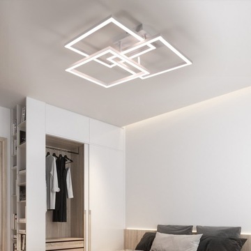 ПОТОЛОЧНЫЙ СВЕТИЛЬНИК С РЕГУЛИРУЕМОЙ РЕГУЛИРОВАНИЕМ СВЕТОДИОДНОЙ САМОЛЕТКИ, БЕЛЫЙ ПОДВЕСНОЙ СВЕТИЛЬНИК, ЛЮСТРА, ДИСТАНЦИОННЫЙ