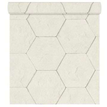 Tapeta Flizelina Mur Beton Heksagon Plaster Miodu Geometria Loftowa 427110