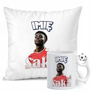 Zestaw personalizowany Kubek Piłkarski + Poduszka Bukayo Saka Arsenal