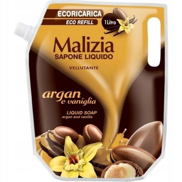 MALIZIA mydło w płynie zapas 1L ARGAN WANILIA IT