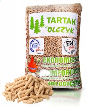PELLET OLCZYK DRZEWNY PELET 100% IGLASTY PREMIUM 70 WORKÓW 1050kg KURIER
