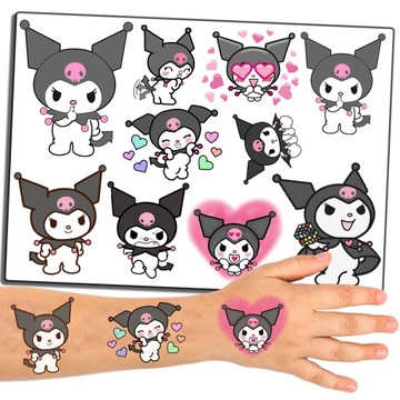 МОЮЩИЕСЯ ДЕТСКИЕ ТАТУ ВРЕМЕННЫЕ KUROMI MY MELODY - 10 ШТ. / УЗОРЫ
