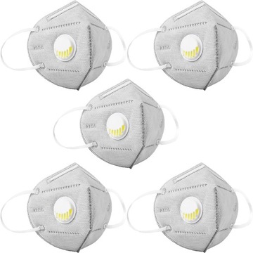 5x MASKA FFP2 ANTYSMOGOWA KN95 MASKA PRZECIWPYŁOWA