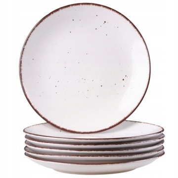 KOMPLET OBIADOWY SERWIS ZESTAW TALERZE + KUBKI KAMIONKA BIAŁA 24 szt 6 OSÓB