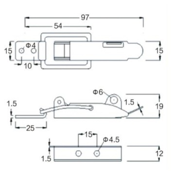 97,0mm Zatrzask Nierdzewny Kandahar R65