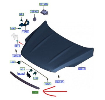 Ford OE 1698125 хромированная полоса на капоте Kuga