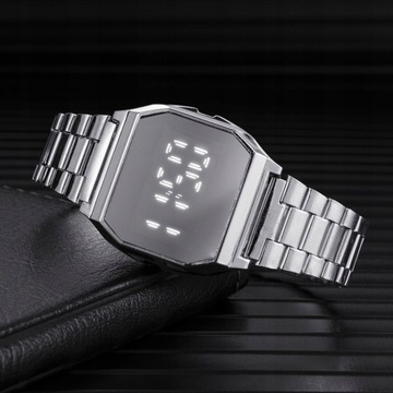 zegarek męski LED cyfrowy złoty srebrny