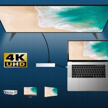 ХАБ АДАПТЕР USB-C LAN RJ45 HDMI 4k SD USB 3.0 PD