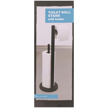 CZARNY STOJAK NA PAPIER TOALETOWY + 4 ROLKI GRATIS