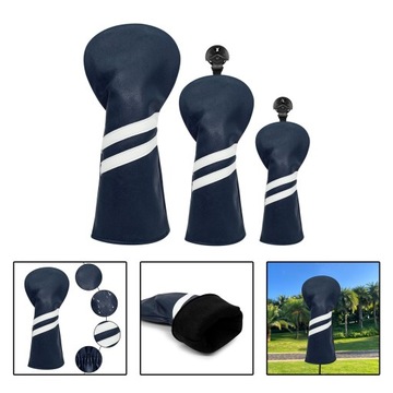 3 деревянных чехла на голову клюшки для гольфа со сменным номером.