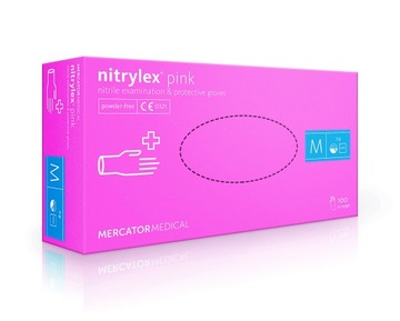 Rękawiczki Mercator Nitrylex Pink M różowe 100szt.