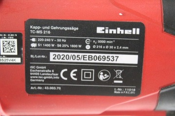 ТОРЦОВАЯ ПИЛА EINHELL TC-MS 216 МАКС. МОЩНОСТЬ 1600ВТ