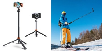 Штатив для селфи K&F Concept 2в1 с держателями для телефона/камеры/пульта дистанционного управления Bluetooth