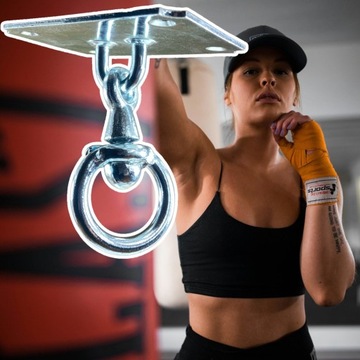 Потолочное крепление с поворотным креплением для стальных качелей-мешков-гамаков.