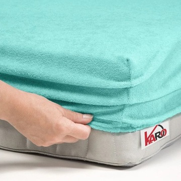 Prześcieradło frotte z gumką 120x200 miętowe 054 grube 200g/m2 KARO