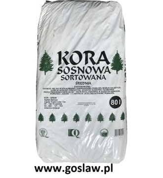 Kora sosnowa srotowana średnia 20-50mm 80L
