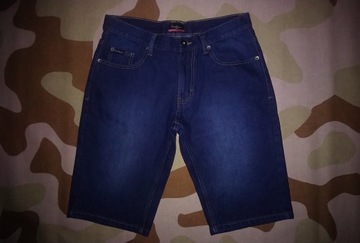 SPODENKI SZORTY JEANSOWE MĘSKIE PIERRE CARDIN DENIM PARIS M PAS=85 cm NOWE!