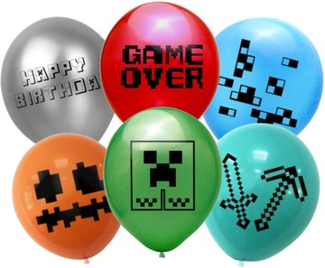Zestaw balonów z Minecraft na imprezę urodzinową