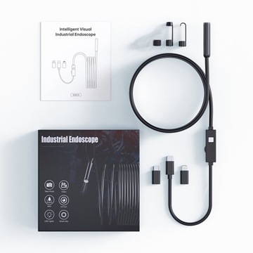 ЭНДОСКОПНАЯ ИНСПЕКЦИОННАЯ КАМЕРА DUO 1920P HD ДЛЯ ТЕЛЕФОНА Android iOS 8LED 5 м 7,9 мм