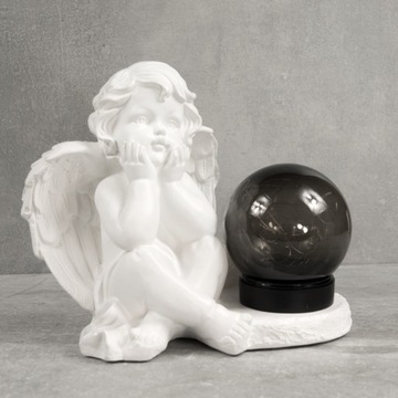 СЕРАЯ ГИПСОВАЯ ФИГУРКА Гробница СОЛНЕЧНАЯ СВЕТОДИОДНАЯ ЛАМПА