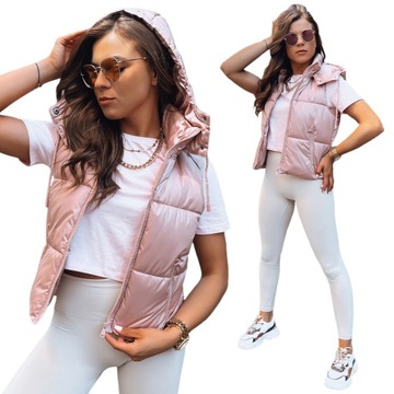 ЖИЛЕТ СТЕГАНЫЙ ЖЕНСКИЙ С КАПЮШОНОМ, размер. XL