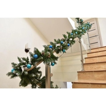 GIRLANDA ŚWIĄTECZNA CHOINKOWA OZBDOBA DEKORACJA ŁAŃCUCH ZIELONA GĘSTA 2,7m