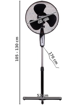 WENTYLATOR STOJĄCY PODŁOGOWY MOCNY DOMOWY OSCYLACJA TIMER PILOT