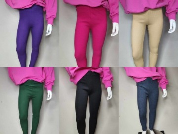 Леггинсы в полоску из хлопка, черные PL 134